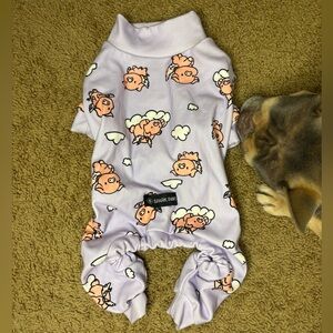 Spark Paws Purple Dog Pajamas with Cartoon Print
